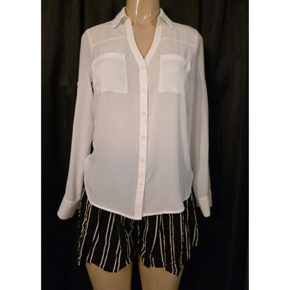 Express Classic White Button-Down Shirt